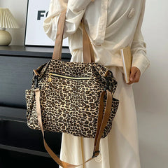 Women's Shoulder Bag Leopard Print Casual Shopping Bag Large Capacity