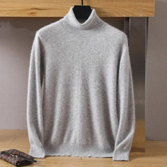 Men's 100% pure Mink velvet Cashmere Sweater High Lapels Pullovers Knitted Winter