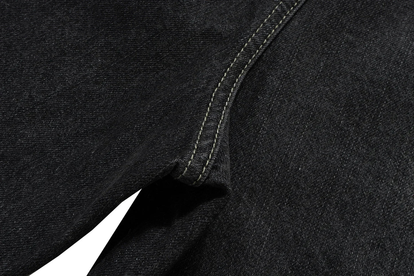 Gothic street jeans with multiple pockets men's shorts wide-legged loose nine-quarter pants knee-length pants loose casual pants
