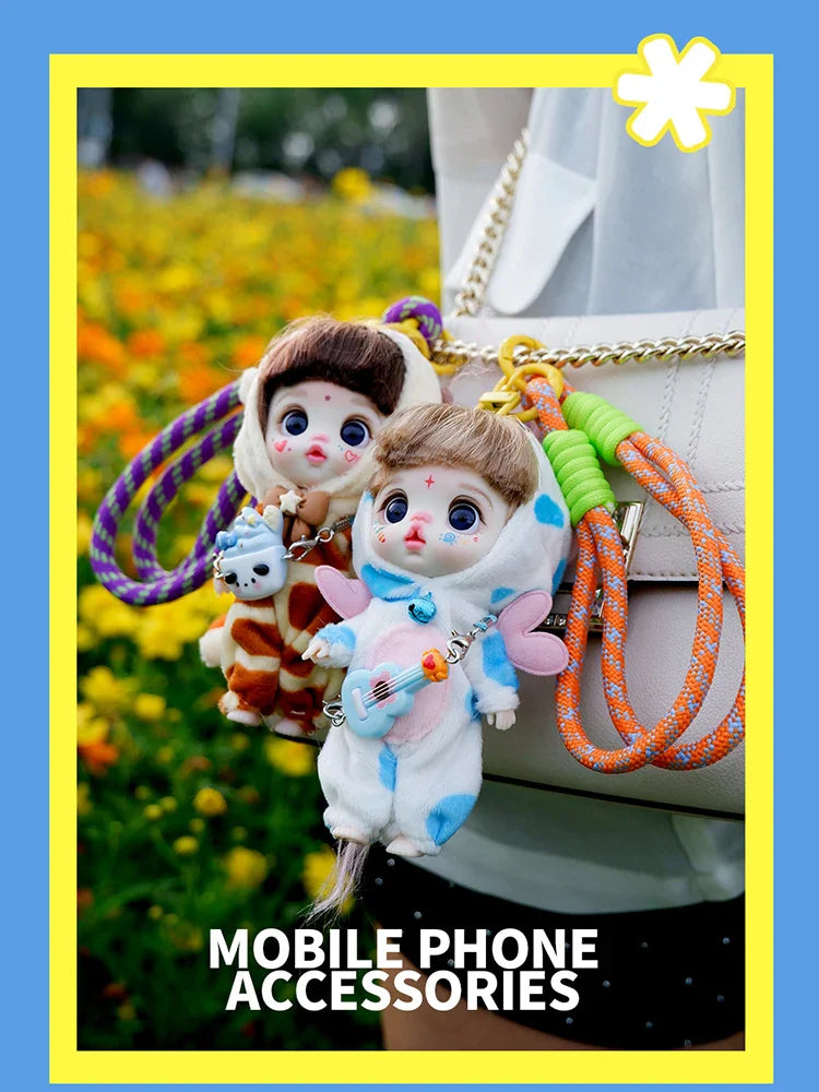 Mini Doll Dolls for girls Labbu doll pocket blyth Boy girl Doll Barbi cry Baby Rainbow Ball jointed doll Mobile phone Decoration