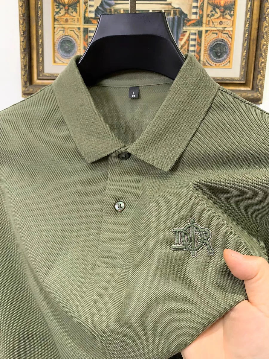 100% pure cotton high-end fashionable short sleeve summer new high-quality men's business casual polo shirt luxury brand T-shirt