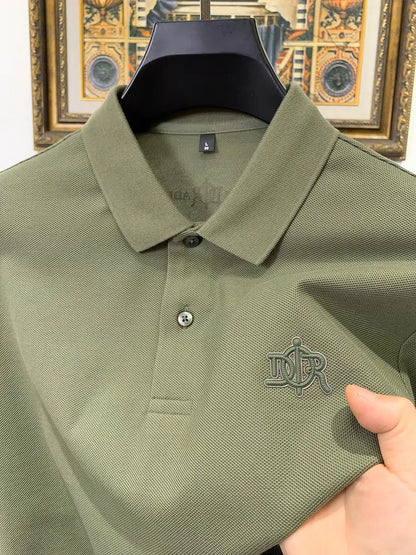 100% pure cotton high-end fashionable short sleeve summer new high-quality men's business casual polo shirt luxury brand T-shirt