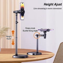 Phone Holder 360° Rotatable Live Broadcast Bracket Height Adjustable Desktop