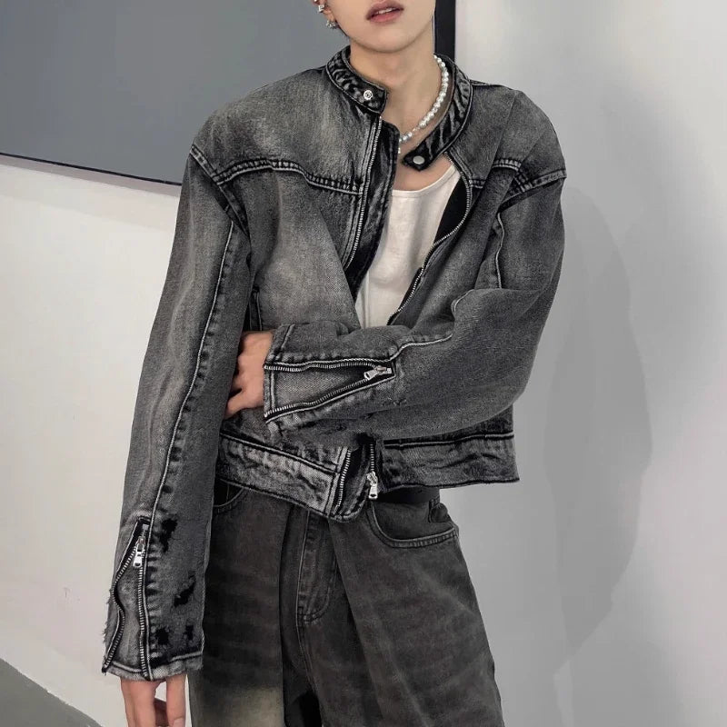 Wash Vintage Denim Jacket Man Woman High Street Loose Cowboy Coats