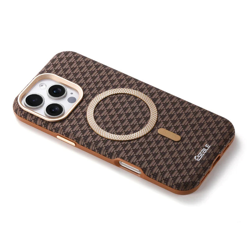 For Magsafe Magnetic Solid Color Triangle Pattern Phone Case for iPhone 17 Pro Max 15 13 14 16 Pro Max Bumper Back Cover