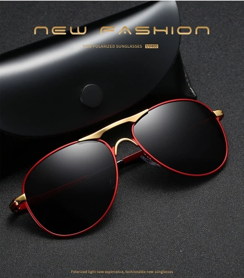 Luxury Pilot Polarized Sunglasses Men Women Driving Fishing Retro Sun Glasses Brand Designer Male Metal Sunglasses For Man UV400