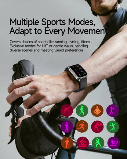 2025 New Blood Pressure 650nm Laser Therapy Diagnosis Smartwatches Men Women Clock Uric Acid Lipid  Heart rate Smart Watch IOS