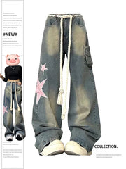 Women Baggy Star Jeans Vintage Harajuku Oversize High Waist Denim Trouser