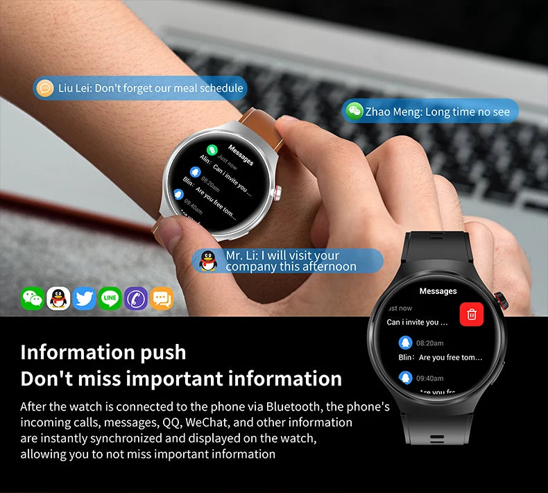 2025 New Smart Watch 6 Pro AMOLED 1.46 inch NFC Heart Rate Monitoring IP68 Bluetooth call Smartwatch Suitable For Android IOS