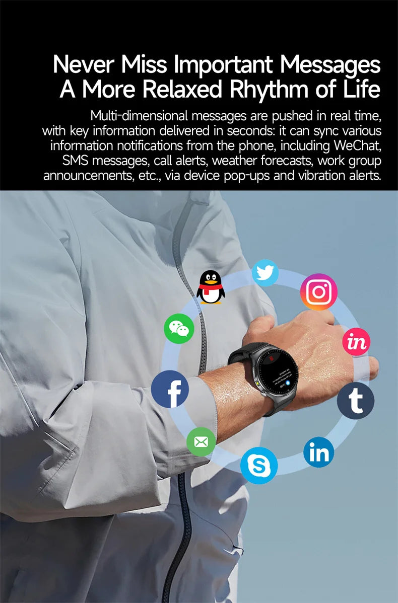 2026New Health Sport ECG AI Diagnosis Smart Watches Men Heart Rate Blood Pressure IP68 Waterproof Smartwatches For Men women