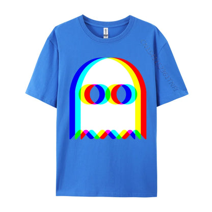 Funny Ghost Trippy Vaporwave Halloween Techno Rave EDM Music New Coming Normal Cool T Shirt Cotton Fabric Men Tops & Tees