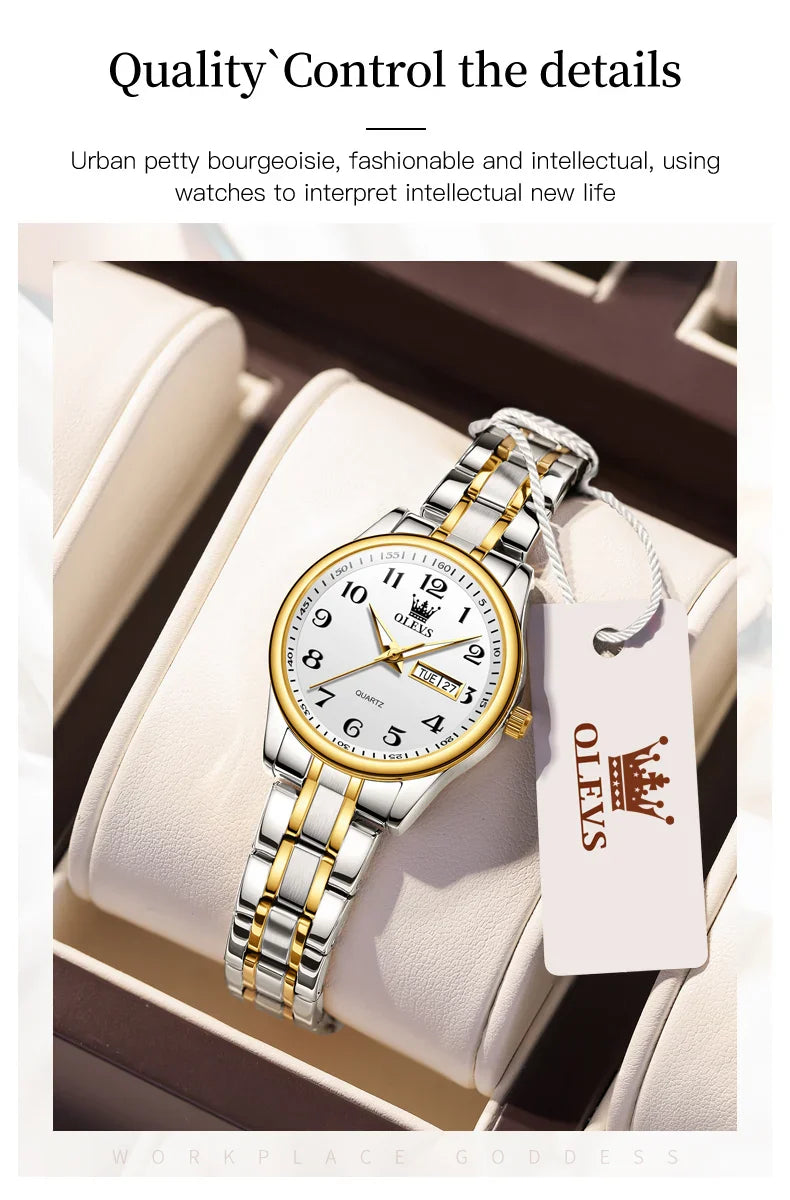 OLEVS 5567 Women's Watch Original Luxury Brand Stainless Steel Waterproof Quartz Women's Watch Elegant Date Zhou Women's watches