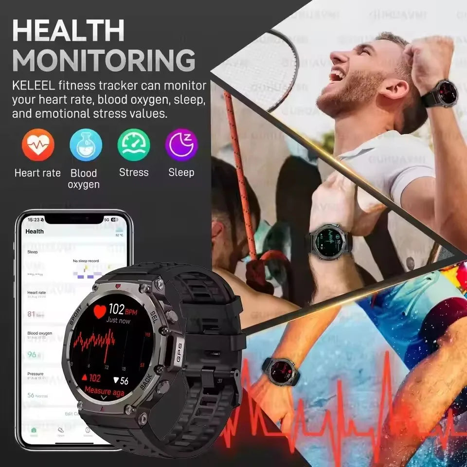T-Rex 3 Ultra Built-in Dual-band GPS Smartwatch 5ATM Waterproof 48mm AMOLED Compass 170+ Sport Durable Military Smart Watch 2025