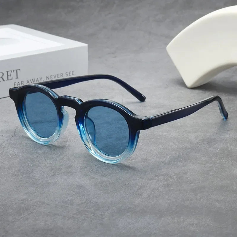 New Retro Round Small Frame Sunglasses Personalized High-end Men's and Women's Glasses Fashion Trend UV Resistant Sunglasses