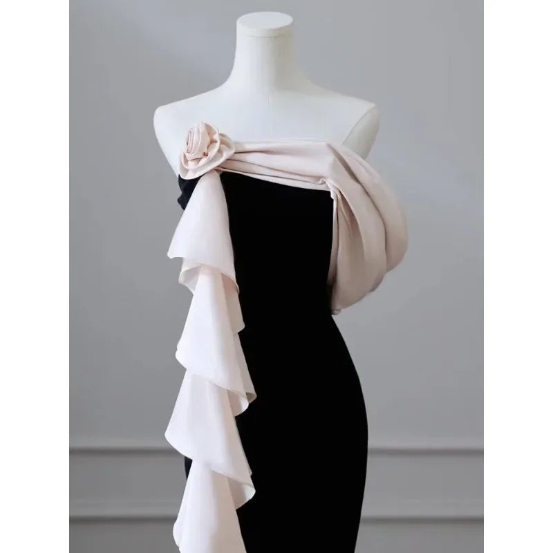 Homecoming Dresses: One Shoulder Slim Waist Simple Temperament Evening Dresses