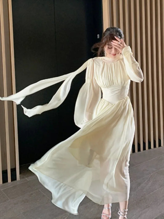 Formal attire Dresses: Slim Ruffle Dress Women Graduation Evening Party
