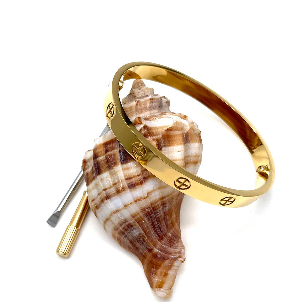 Luxury Brand Jewelry Fashion Stainless Steel Charm Luxury Jewelry Bangle SCREW Cartierreds Bracelets Couple Gift