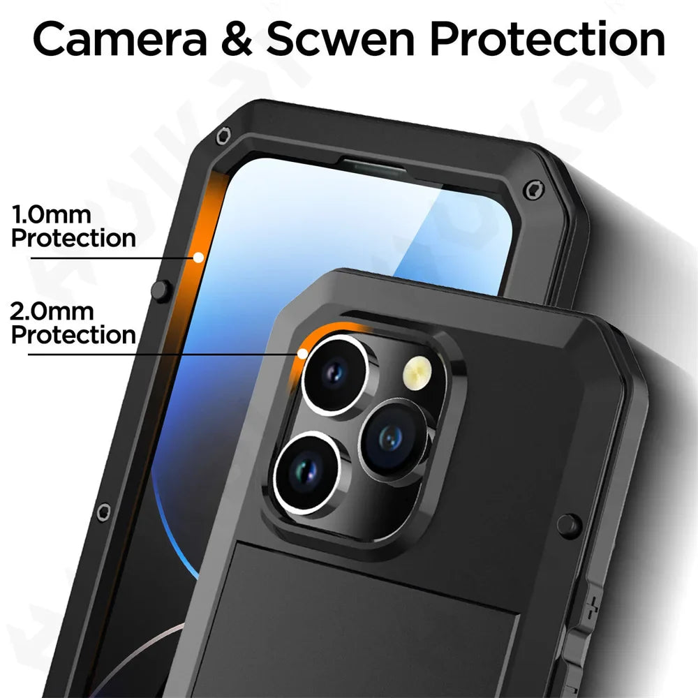 Case For iPhone 17 16 15 14 13 12 11 Pro Max XS XR 8 7 Plus SE Metal Heavy Duty 360 Full Body Shockproof Armour Protective Cover