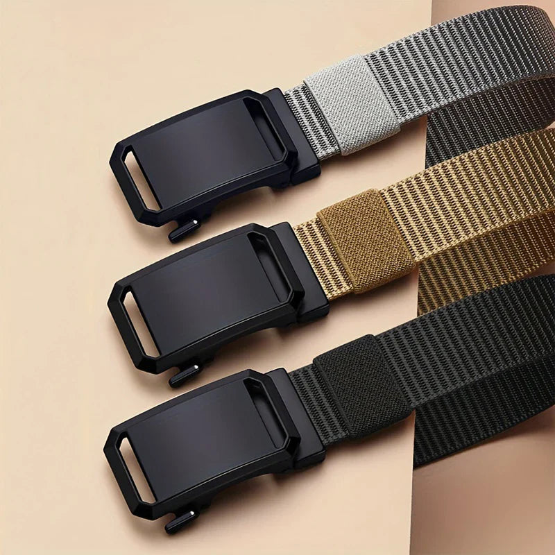 Newest Automatic Buckle Belt Canvas Tactical Waist Belt Durable Casual Outdoor Hunting Golf Adventure Training Pant Belt for Man