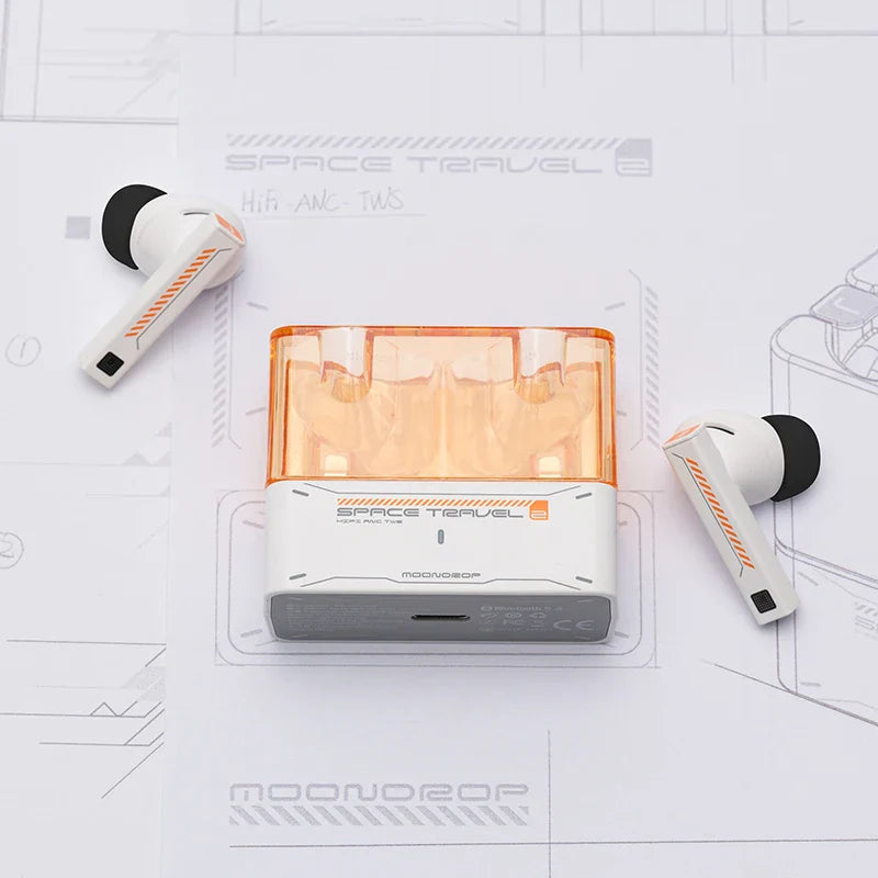 MOONDROP Space Travel 2 HiFi Noise-Canceling TWS wiress earphone Bluetooth 6.0 ANC Low-latency Game Mode SBC/AAC