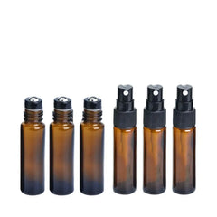 2Pcs 10ml Essential Oil Bottle doterra Amber Thick Glass Roller Bottle Perfume Spray Bottle Dropper Bottle Travel sub-bottling