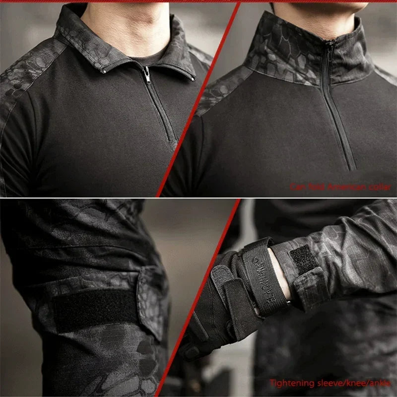 Green Tactical Suits Outdoor Uniform Men Clothing Training Suit Hunting Shirts Cargo Pants Paintball Mens Sets Wear Resistant