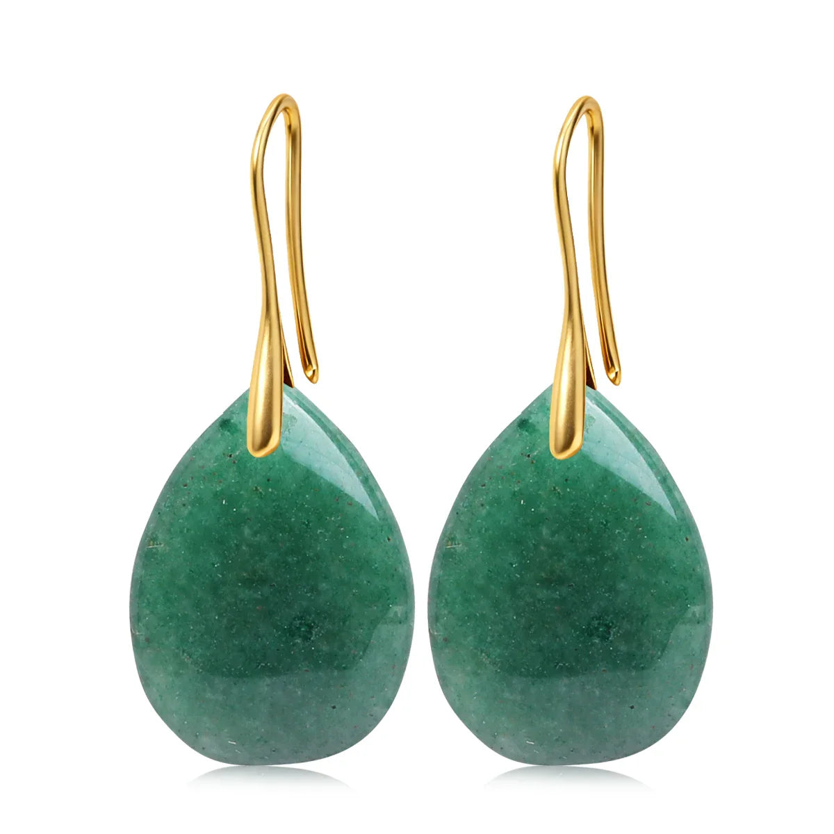 Natural Stone Pendant Women's Teardrop Earrings Elegant Gem Jewelry Creative Gift Black Obsidian Amethyst Rose Quartz Earrings