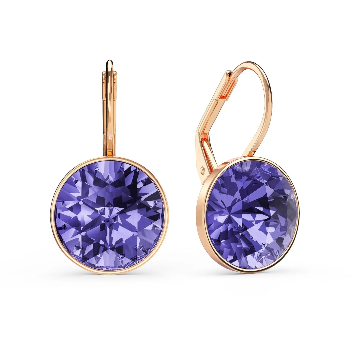Bella Drop Earring for Women Christmas Birthday Premium Austrian Crystals Round Cut Dangle Silver Gold Color Pierced Jewelry