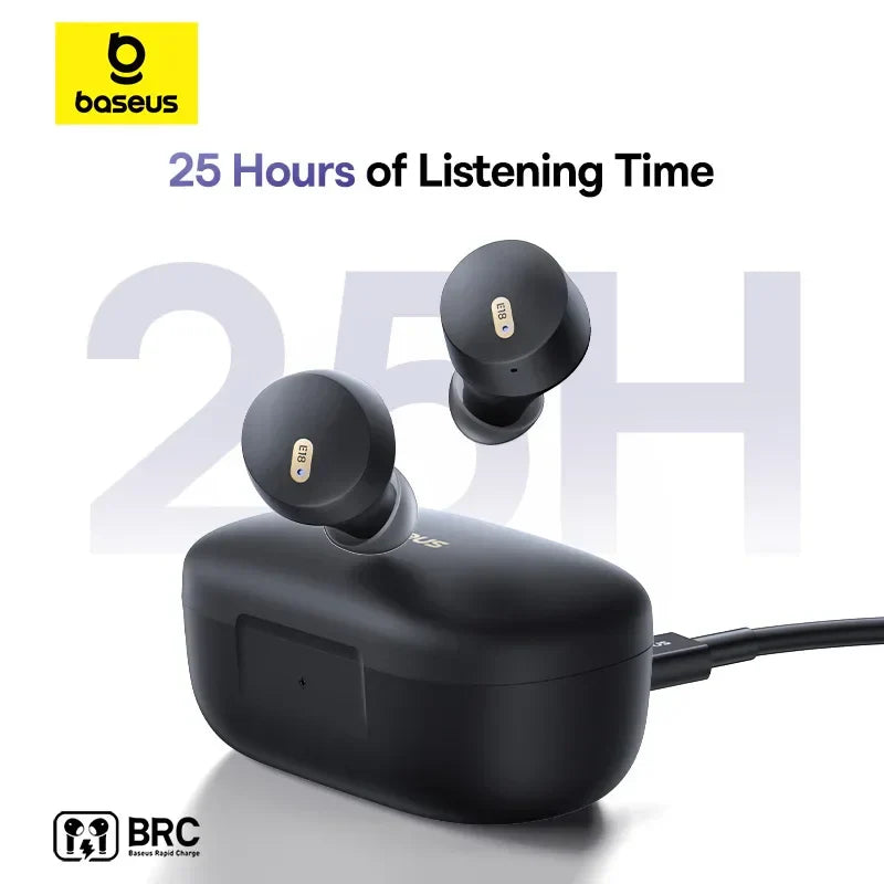 Baseus Bowie E18 True Wireless Earbuds Bluetooth 5.3 AI ENC Earphones 25H Long Playtime IPX4 Waterproof Mini bean earbud