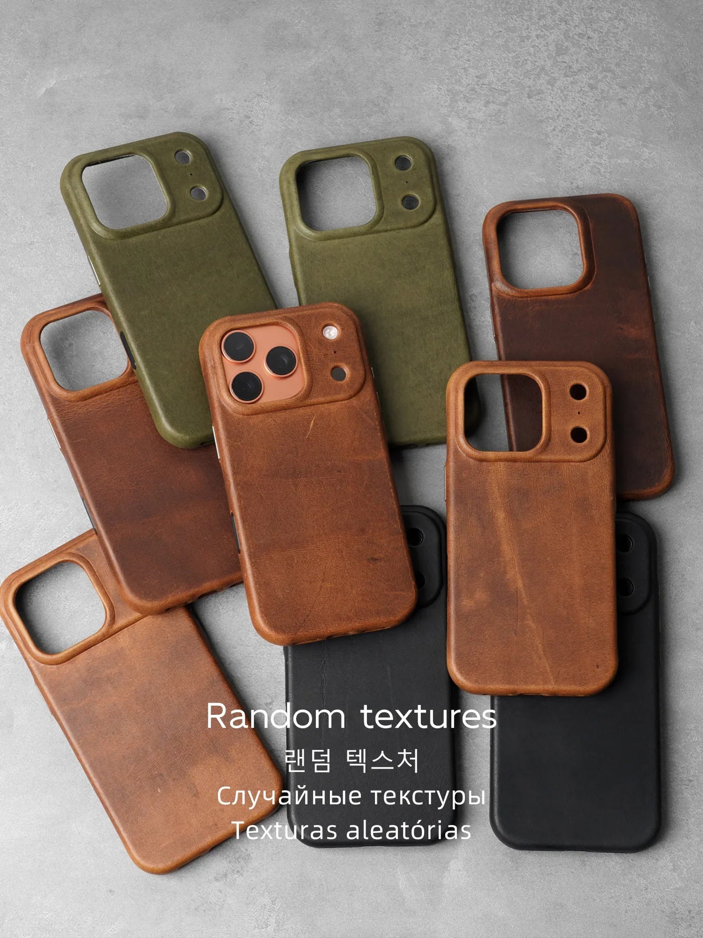 Genuine Leather Case for iPhone 17 16 Pro Max 15 Genuine Leather Handmade Phone Cover