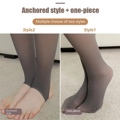 Woman Thermal Tights Translucent Fleece Leggings Pantyhose Slim Winter Warm