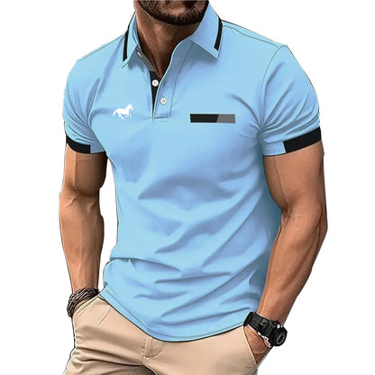 Men Summer Short Sleeve Fashion Slim Fit Polo Shirt 100% Polyester Quick Drying Business Casual Polo Shirt Tops 3D Digital Print