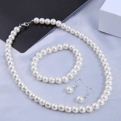 Vintage Simulated Pearl Jewelry Sets for Women Fashion Statement Necklace