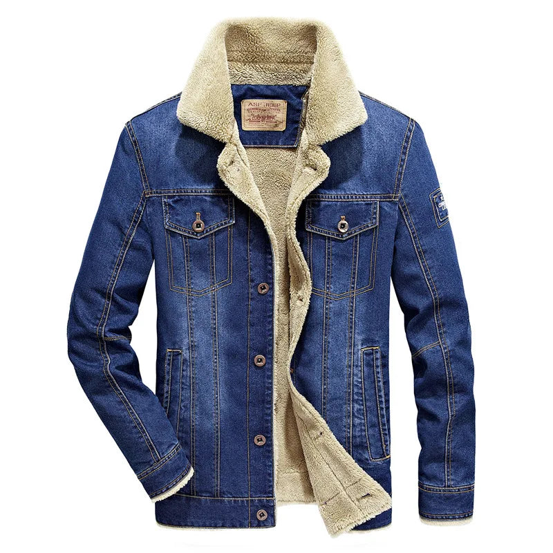 Denim Jackets Winter Men Thick Outerwear Coats Mens Warm Fleece Denim Jeans