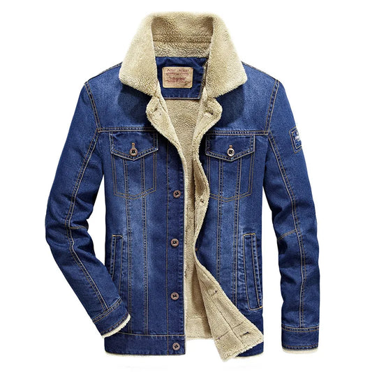 Denim Jackets Winter Men Thick Outerwear Coats Mens Warm Fleece Denim Jeans