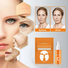 Korean Collagen Essence Facial Kit Collagen Face Patches VC Essence Spray Anti-Aging Instant Moisturizing Firming Skin Care