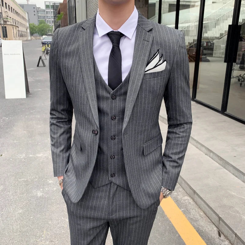 Tuxedo for Mens: Striped Suit Jacket Men's Suit Suit Men's Slim Tuxedo