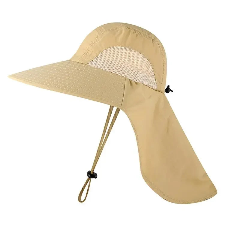 Wide Brim Sun Hat with Neck Flap for men women Adjustable Outdoor