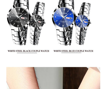 2023 FNGEEN 5808 Relogio Feminino Couple Watch Men Quartz watch for Lovers Luxury Womens wristwatch Stainless Steel Waterproof