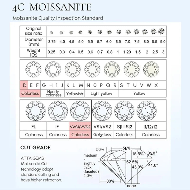 GRA Certificate Promotion 100% Moissanite Earrings for Women Pass Diamond Test Pen Ear Studs 925 Sterling Silver Fine Jewelry
