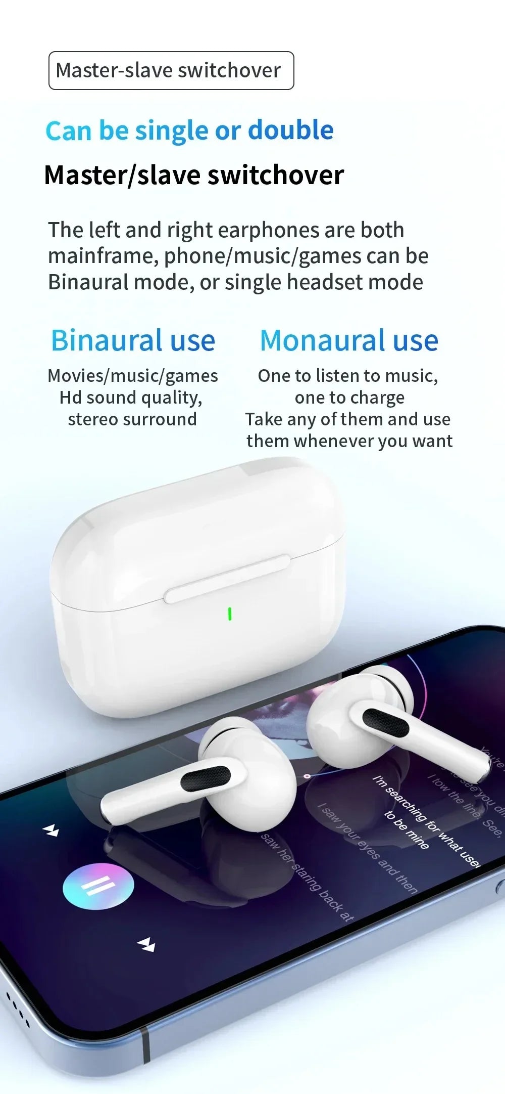 Original Airs Pro Bluetooth earphones gaming earphones wireless Bluetooth headset suitable