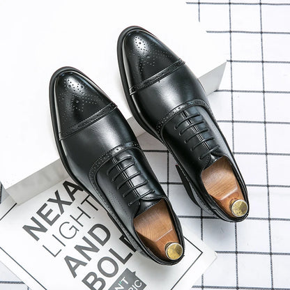 Business Formal Black Leather Shoes Mens Fashion Casual Dress Shoes Classic Italian Formal Oxford Shoes For Men Zapatos Hombre