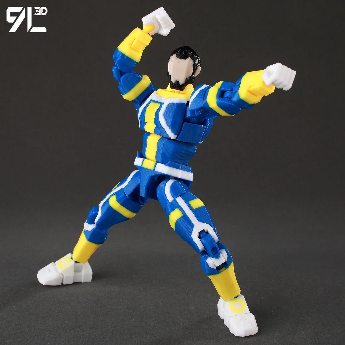 9L3D Lucky13 Invincible IMMORTAL Action Figure Dummy13 BlueYellow Suit T13 Multi-Jointed 3D Printed Collectible Toys Titan13