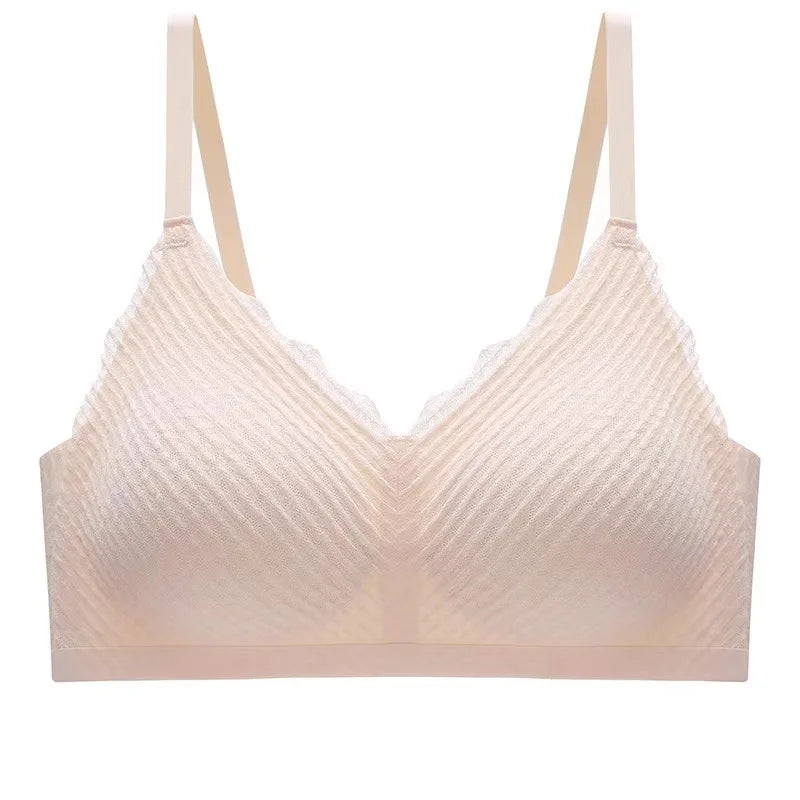 Top Lace Seamless Women's Underwear Small Chest Gathered Non-slip