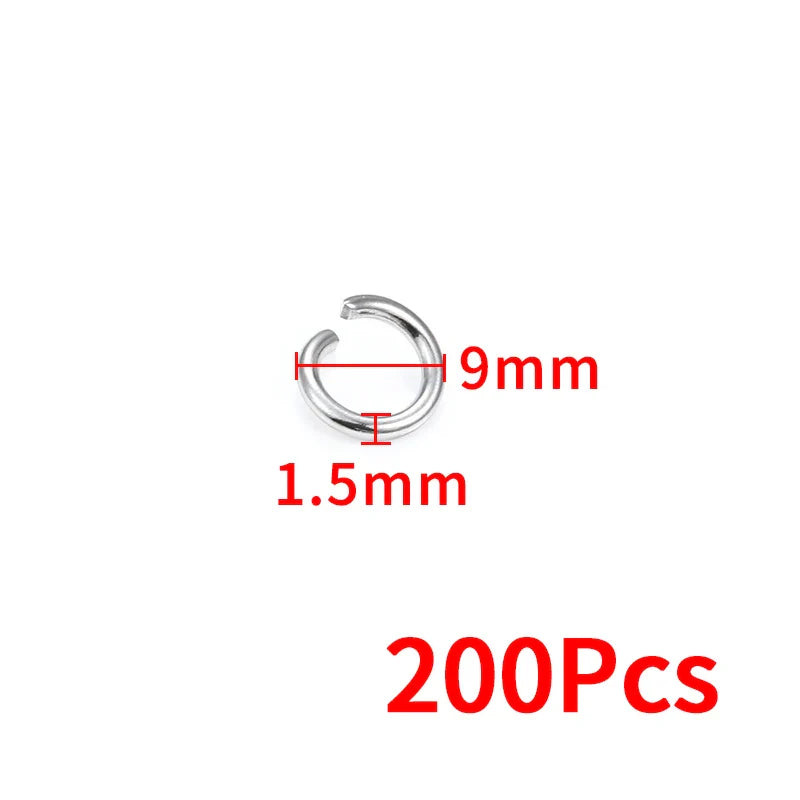 1.5mm Thick Stainless Steel Width 8mm 9mm 10mm 12mm  Open Jump Rings For Jewelry Making Supplies Accessories Findings Not Fade
