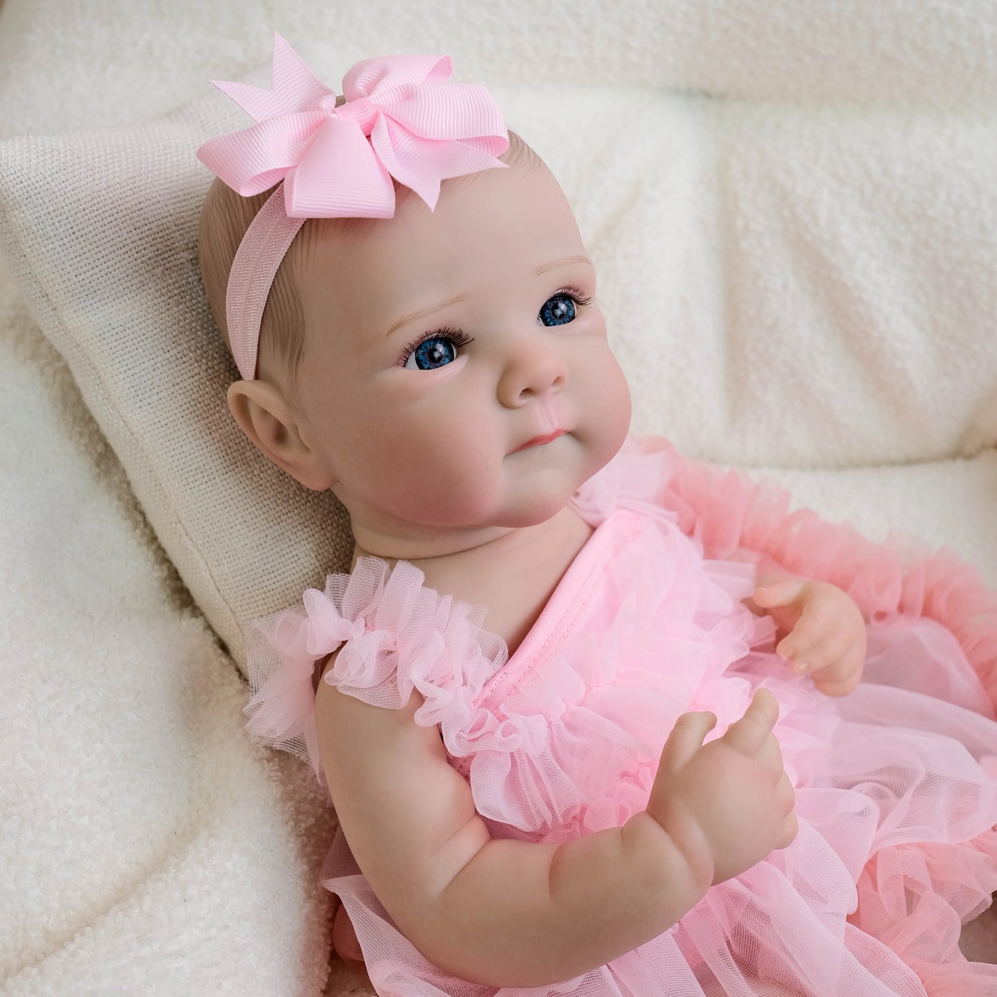 NPK 18inch Bettie Reborn Baby Doll - Newborn Lifelike Soft Touch Cuddly 3D Skin Painted Hand Drawn Hair Collectible Toy