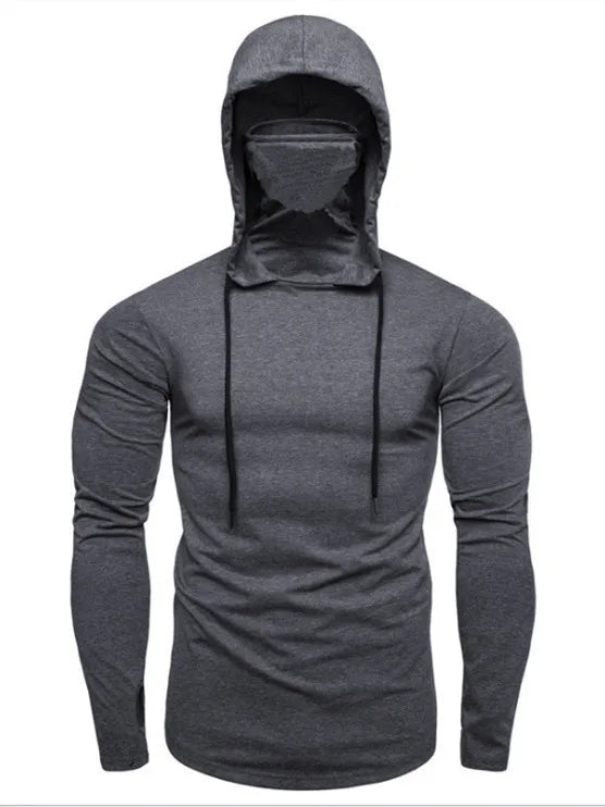 Men Solid Color Hoodies Autumn Leisure Fitness Sweatshirt Men's Thin Sweater Hooded