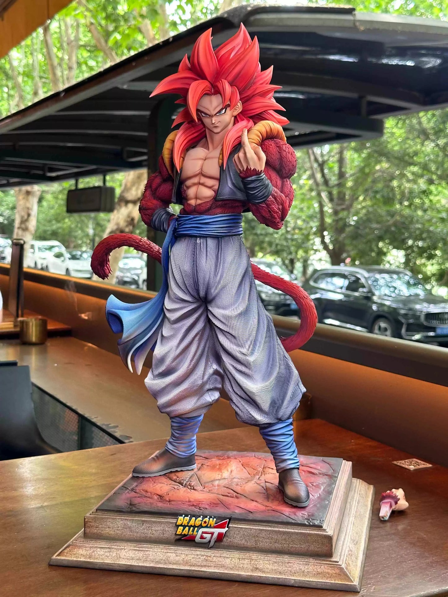 Hot 30cm Dragon Ball Anime Figure Np Super Saiyan Ss4 Gogeta Desktop Computer Ornaments Trendy Christmas Xmas Gifts