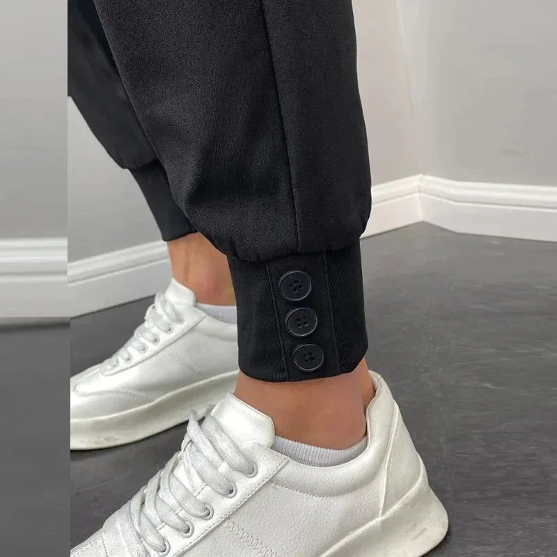 Fashion Blazer Trousers Men's Clothing Men Casual Suit Pants Korean Slim