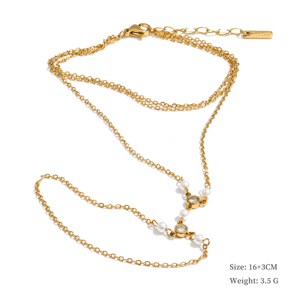 Yhpup Trendy Stainless Steel Zircon Beads Back of Hand Chain Finger Bracelet Fashion Chic Sexy Jewelry Waterproof Wholesale Gift